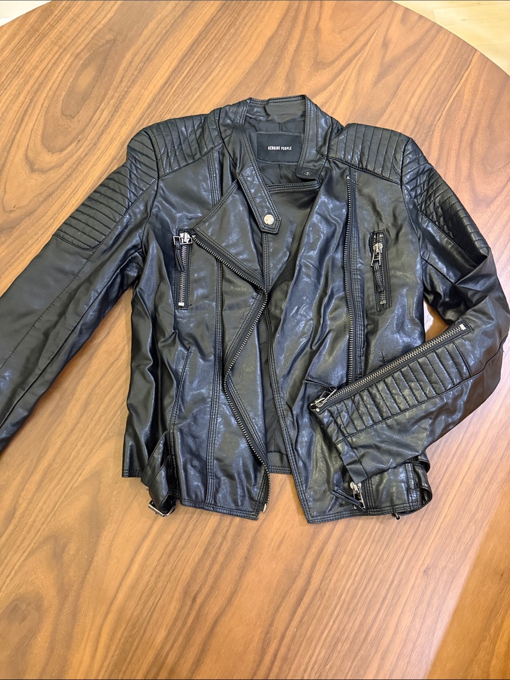 Modern Moto Quilted Faux Leather Jacket - Black